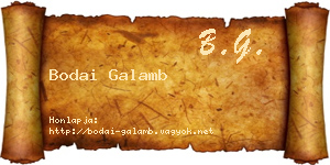 Bodai Galamb névjegykártya